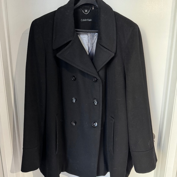 Calvin Klein Wool Blend Plus Coat - 3X - Black - Picture 1 of 6